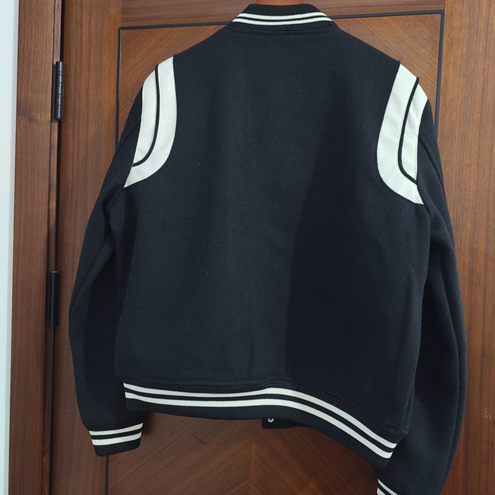 Saint Laurent Black Patchwork Baseball Jacket - image 6